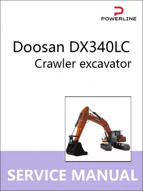 Книга по ремонту экскаватора Doosan DX340LC в формате PDF (на английском языке)