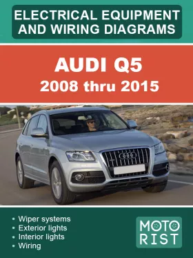 Электрооборудование и цветные электросхемы Audi Q5 с 2008 по 2015 год в формате PDF (на английском языке)