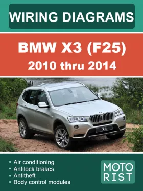 Электросхемы BMW X3 (F25) с 2010 по 2014 год в формате PDF (на английском языке)
