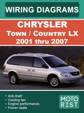 Цветные электросхемы Chrysler Town / Country LX с 2001 по 2007 год в формате PDF (на английском языке)