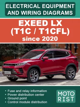 Электрооборудование и цветные электросхемы Exeed LX (T1C / T1CFL) с 2020 года в формате PDF (на английском языке)