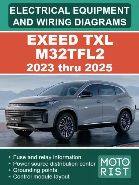 Электрооборудование и цветные электросхемы EXEED TXL M32TFL2 с 2023 по 2025 год в формате PDF (на английском языке)