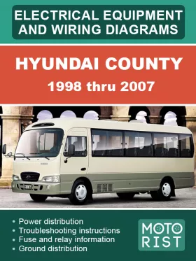 Электрооборудование и электросхемы Hyundai County с 1998 по 2007 год, в формате PDF (на английском языке)