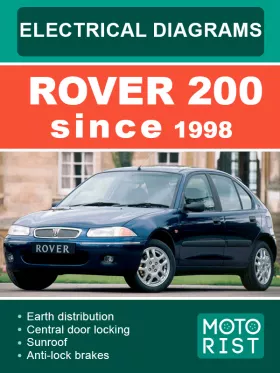 Цветные электросхемы Rover 200 c 1998 года в формате PDF (на английском языке)
