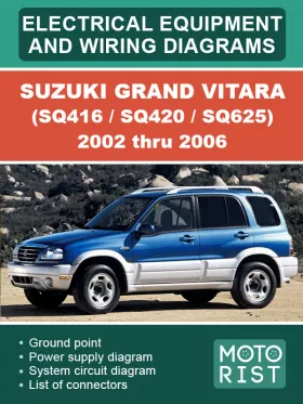 Электрооборудование и электросхемы Suzuki Grand Vitara (SQ416 / SQ420 / SQ625) с 2002 по 2006 год в формате PDF (на английском языке)
