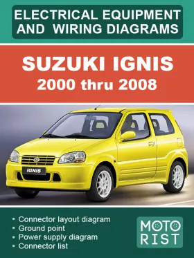 Электрооборудование и электросхемы Suzuki Ignis с 2000 по 2008 год в формате PDF (на английском языке)