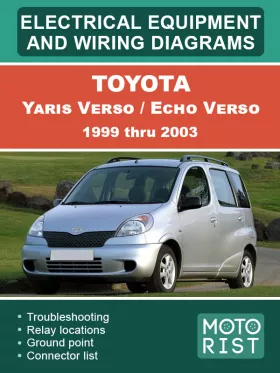 Электрооборудование и электросхемы Toyota Yaris Verso / Echo Verso с 1999 по 2003 год в формате PDF (на английском языке)