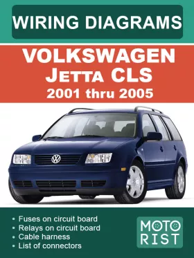 Цветные электросхемы Volkswagen Jetta CLS с 2001 по 2005 год в формате PDF (на английском языке)