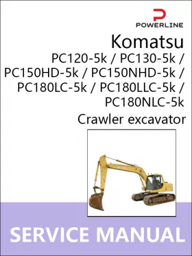 Книга по ремонту экскаватора Komatsu PC120-5k / PC130-5k / PC150HD-5k / PC150NHD-5k / PC180LC-5k / PC180LLC-5k / PC180NLC-5k в формате PDF (на английском языке)