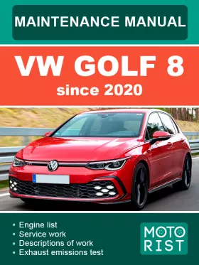 Книга по техобслуживанию VW Golf 8 с 2020 года в формате PDF (на английском языке)