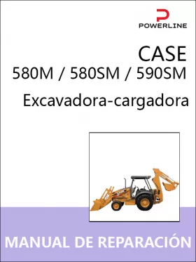 Книга по ремонту экскаватора-погрузчика CASE 580M / 580SM / 590SM в формате PDF (на испанском языке)