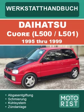 Книга по ремонту Daihatsu Cuore (L500 / L501) с 1995 по 1999 год, в формате PDF (на немецком языке)