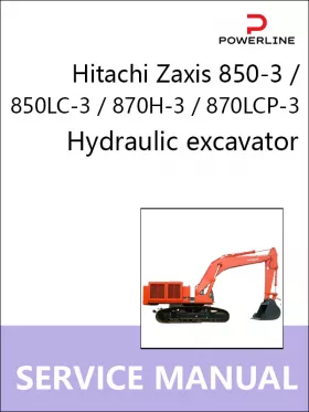 Книга по ремонту экскаватора Hitachi Zaxis 850-3 / 850LC-3 / 870H-3 / 870LCР-3 в формате PDF (на английском языке)