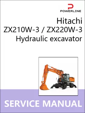 Книга по ремонту экскаватора Hitachi ZX210W-3 / ZX220W-3 в формате PDF (на английском языке)