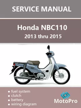 Книга по ремонту мотоцикла Honda NBC110 с 2013 по 2015 год в формате PDF (на английском языке)