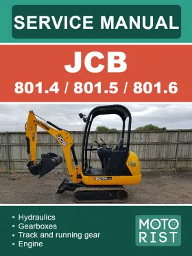 Книга по ремонту экскаватора JCB 801.4 / 801.5 / 801.6 в формате PDF (на английском языке)