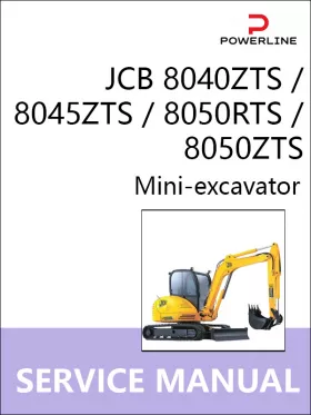 Книга по ремонту экскаватора JCB 8040ZTS / 8045ZTS / 8050RTS / 8050ZTS в формате PDF (на английском языке)