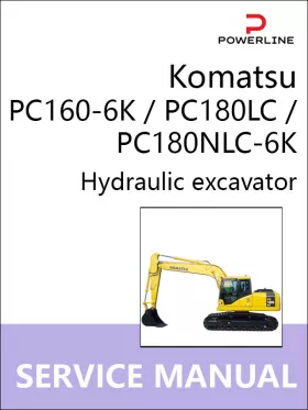 Книга по ремонту экскаватора Komatsu PC160-6K / PC180LC / PC180NLC-6K в формате PDF (на английском языке)