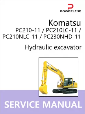 Книга по ремонту экскаватора Komatsu PC210-11 / PC210LC-11 / PC210NLC-11 / PC230NHD-11 в формате PDF (на английском языке)