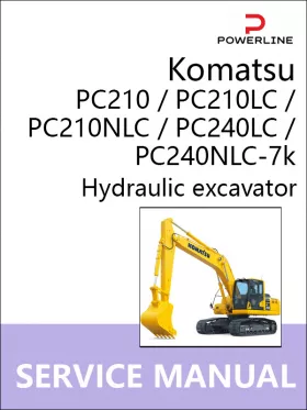 Книга по ремонту экскаватора Komatsu PC210 / PC210LC / PC210NLC / PC240LC / PC240NLC-7k в формате PDF (на английском языке)