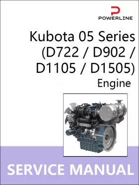 Книга по ремонту двигателя Kubota 05 Series (D722 / D902 / D1105 / D1505) в формате PDF (на английском языке)