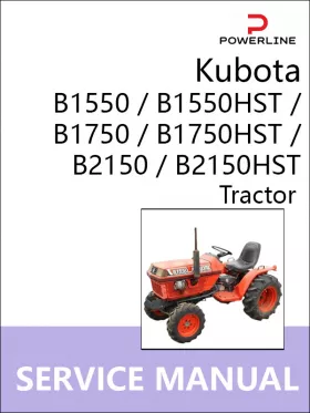 Книга по ремонту трактора Kubota B1550 / B1550HST / B1750 / B1750HST / B2150 / B2150HST в формате PDF (на английском языке)