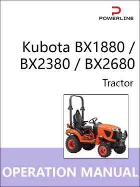 Книга по эксплуатации и техническому обслуживанию трактора Kubota BX1880 / BX2380 / BX2680 в формате PDF (на английском языке)