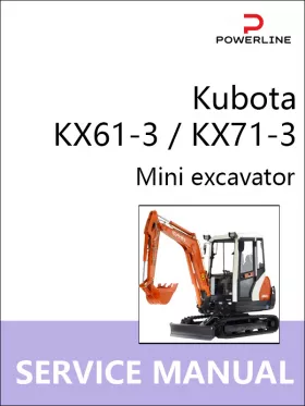 Книга по ремонту экскаватора Kubota KX61-3 / KX71-3 в формате PDF (на английском языке)