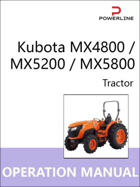 Книга по эксплуатации и техническому обслуживанию трактора Kubota MX4800 / MX5200 / MX5800 в формате PDF (на английском языке)