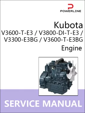 Книга по ремонту двигателя Kubota V3600-E3 / V3600-T-E3 / V3800-DI-T-E3 / V3300-E3BG / V3600-T-E3BG в формате PDF (на английском языке)