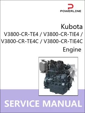 Книга по ремонту двигателя Kubota V3800-CR-TE4 / V3800-CR-TIE4 / V3800-CR-TE4C / V3800-CR-TIE4C в формате PDF (на английском языке)