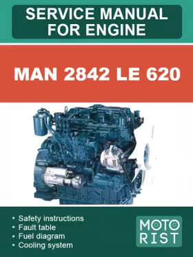 Книга по ремонту двигателя MAN 2842 LE 620 в формате PDF (на английском языке)