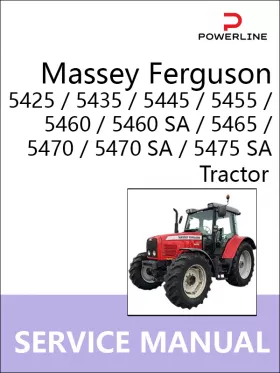Книга по ремонту трактора Massey Ferguson 5425 / 5435 / 5445 / 5455 / 5460 / 5460 SA / 5465 / 5470 / 5470 SA / 5475 SA в формате PDF (на английском языке)