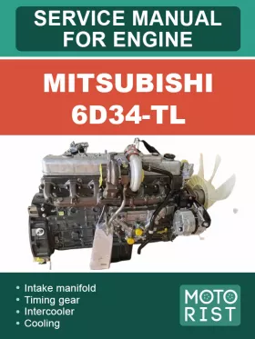 Книга по ремонту двигателя Mitsubishi 6D34-TL в формате PDF (на английском языке)