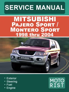 Книга по ремонту Mitsubishi Pajero Sport / Montero Sport  с 1998 по 2004 год в формате PDF (на английском языке)