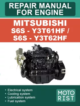 Книга по ремонту двигателя Mitsubishi S6S — Y3T61HF / S6S — Y3T62HF в формате PDF (на английском языке)