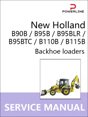 Книга по ремонту экскаватора-погрузчика New Holland B90B / B95B / B95BLR / B95BTC / B110B / B115B в формате PDF (на английском языке)