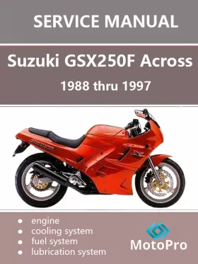 Книга по ремонту мотоцикла Suzuki GSX250F Across с 1988 по 1997 год в формате PDF (на английском языке)