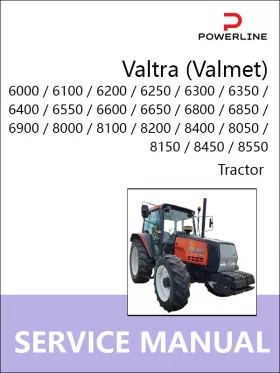 Книга по ремонту трактора Valtra (Valmet) 6000 / 6100 /  6200 / 6250 / 6300 / 6350 / 6400 / 6550 / 6600 / 6650 / 6800 / 6850 / 6900 / 8000 / 8100 / 8200 / 8400 / 8050 / 8150 / 8450 / 8550 / 8750 / 8950 в формате PDF (на английском языке)