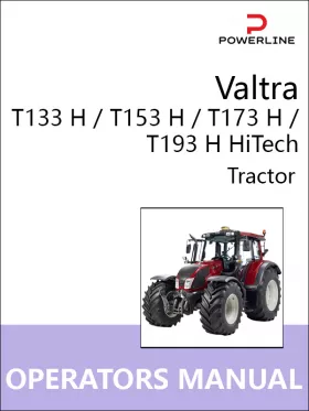 Книга по эксплуатации и техническому обслуживанию трактора Valtra T133 H / T153 H / T173 H / T193 H HiTech в формате PDF (на английском языке)