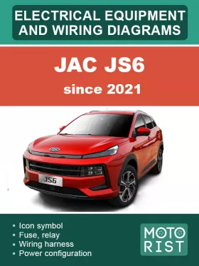 Электрооборудование и цветные электросхемы JAC JS6 с 2021 года в формате PDF (на английском языке)
