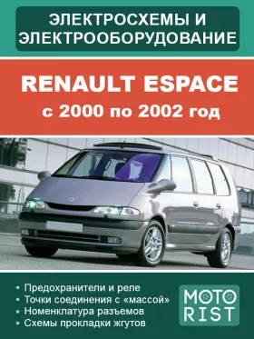 Электрооборудование и электросхемы Renault Espace с 2000 по 2002 год в формате PDF