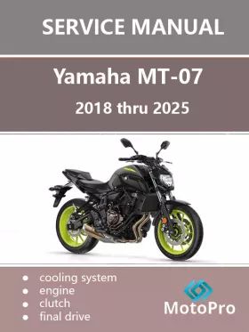 Книга по ремонту мотоцикла Yamaha MT-07 с 2018 по 2025 год в формате PDF (на английском языке)