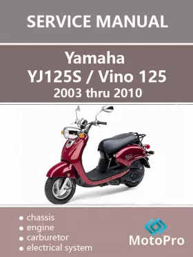 Книга по ремонту скутера Yamaha YJ125S / Vino 125 с 2003 по 2010 год в формате PDF (на английском языке)